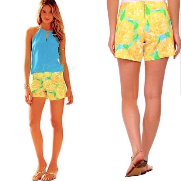 Lilly Pulitzer Deenie Floral Short Sunglow Yellow - Picture 4 of 9